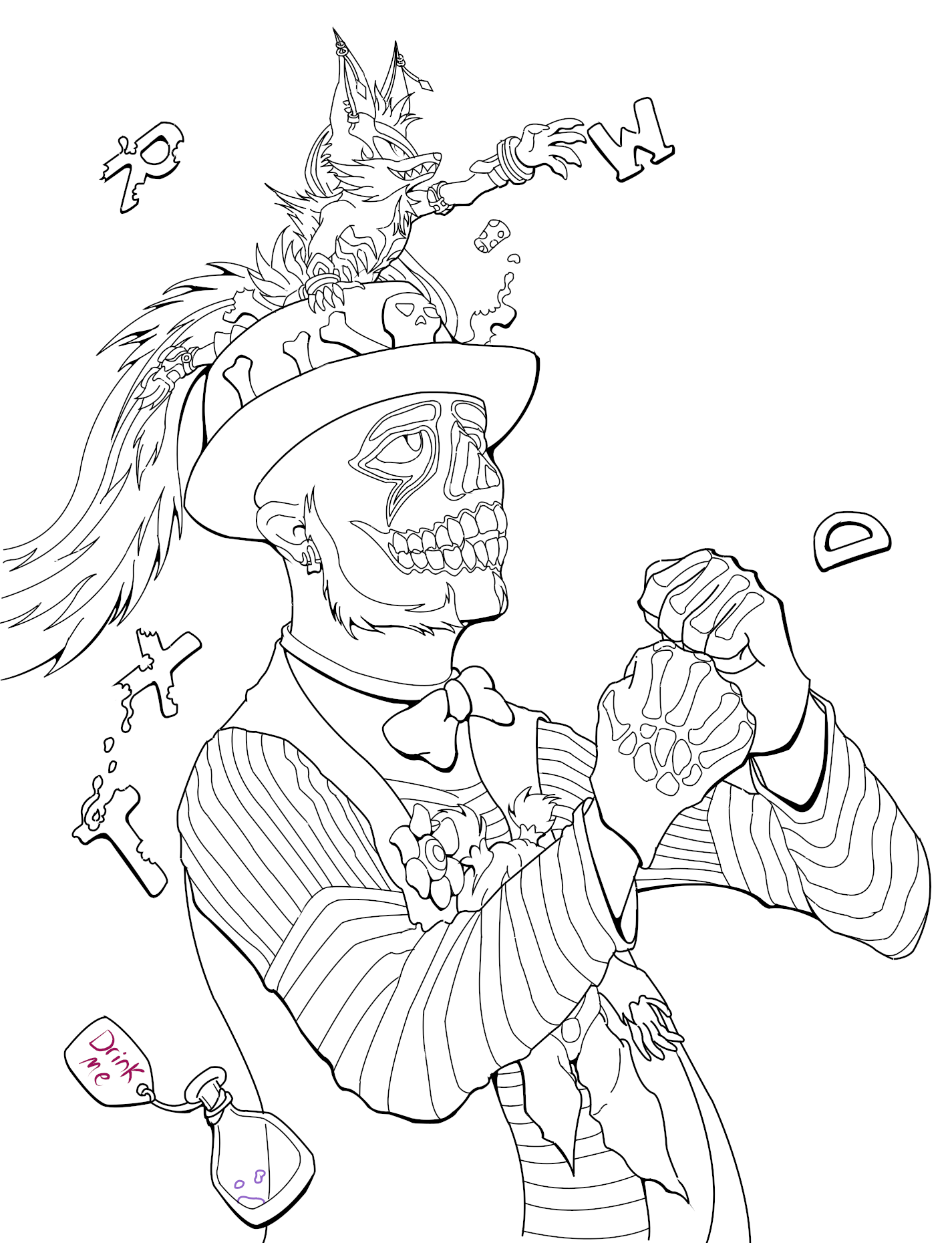 Jolly Mad Antics Lineart